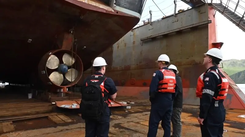 U.S. Coast Guard Personnel on A Military Boat