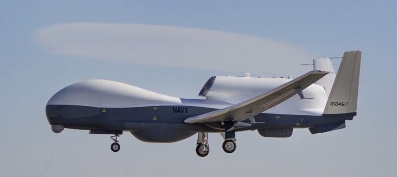 MQ-4C Triton Drone Flying