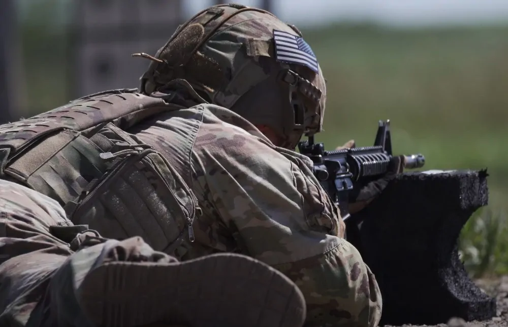 US Army soldier on a military training