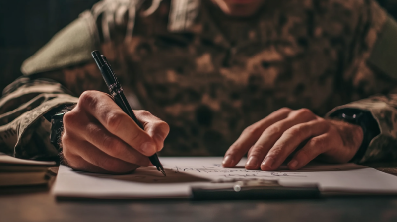 A Soldier Filling out Forms for TDIU Benefits